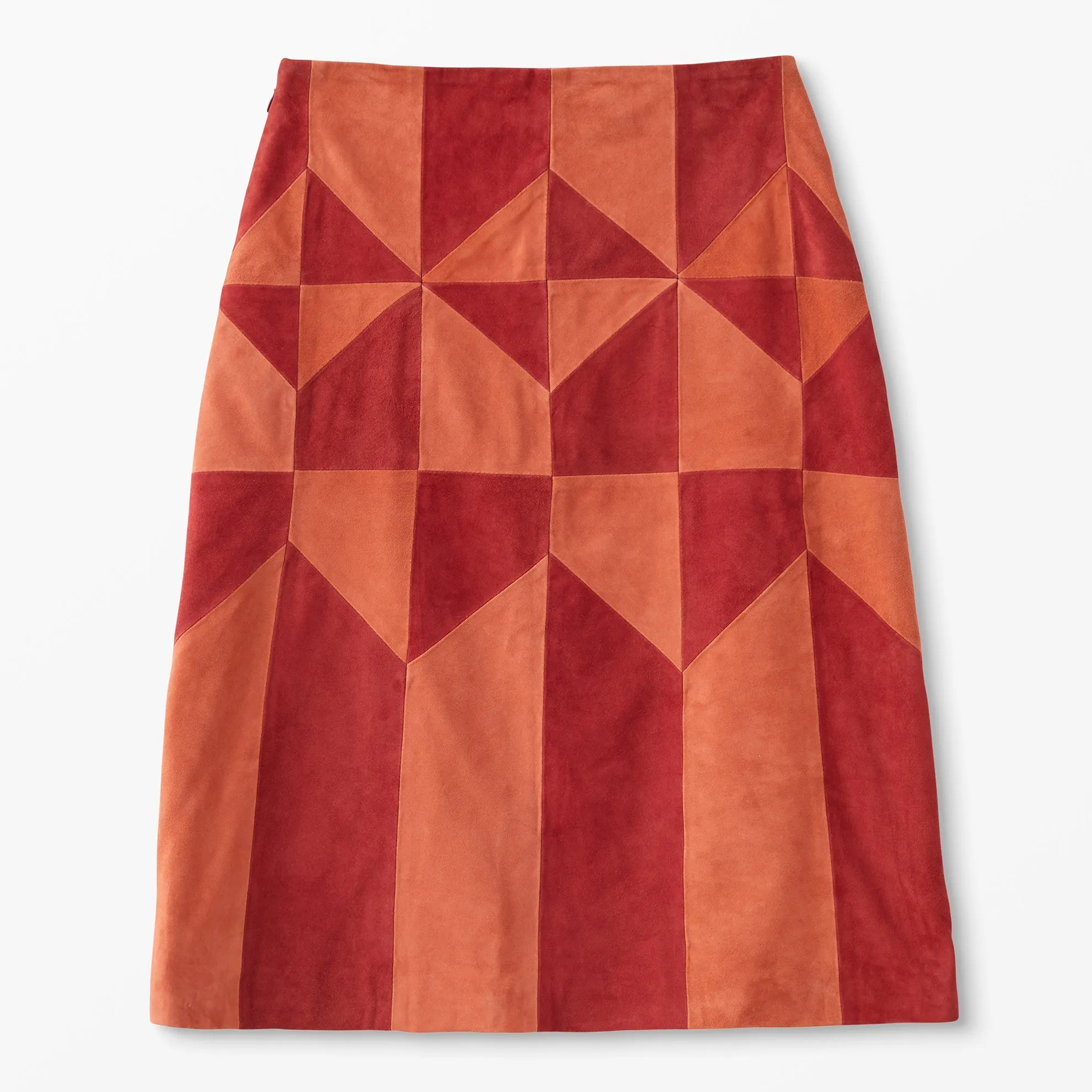 Greenwich Village Suede Patchwork Skirt