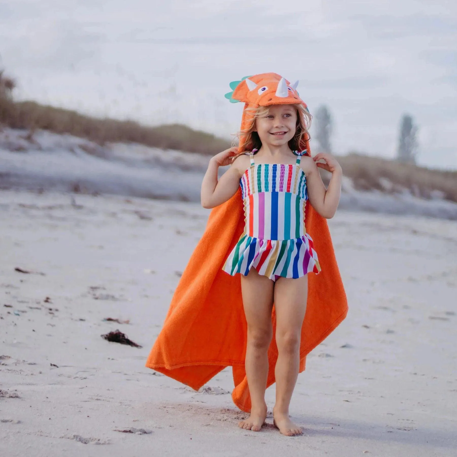 Kids Hooded Towel - Triceratops