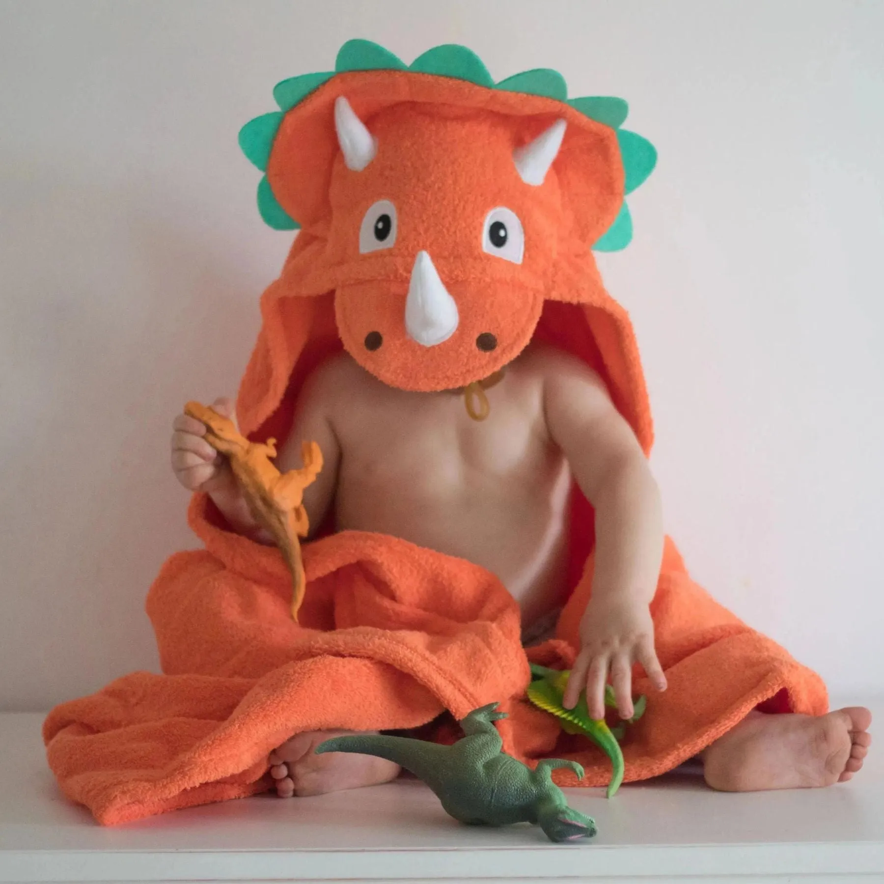 Kids Hooded Towel - Triceratops