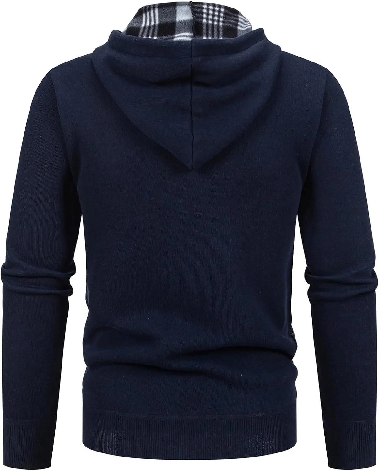 Men's Fleece Full-Zip Hoodie Cardigan Sweater Knit Hooded Casual Regular Fit Sweatshirt with Pocket