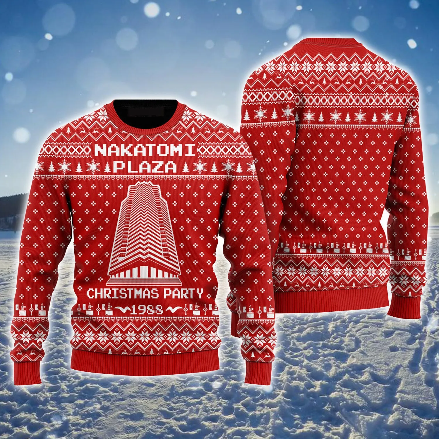 Nakatomi Plaza Ugly Christmas Sweater, Funny Christmas, Christmas Party Ugly Sweater For Men & Women - Perfect Gift For Christmas