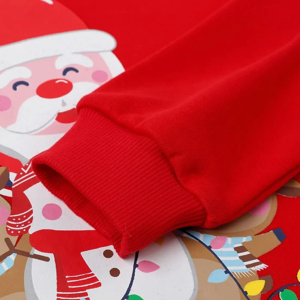 RETSUGO Toddler Boy Christmas Outfit Baby Boy Girl Winter Warm Holiday Fleece Pullover Xmas Crewneck Sweater 1-7 Years