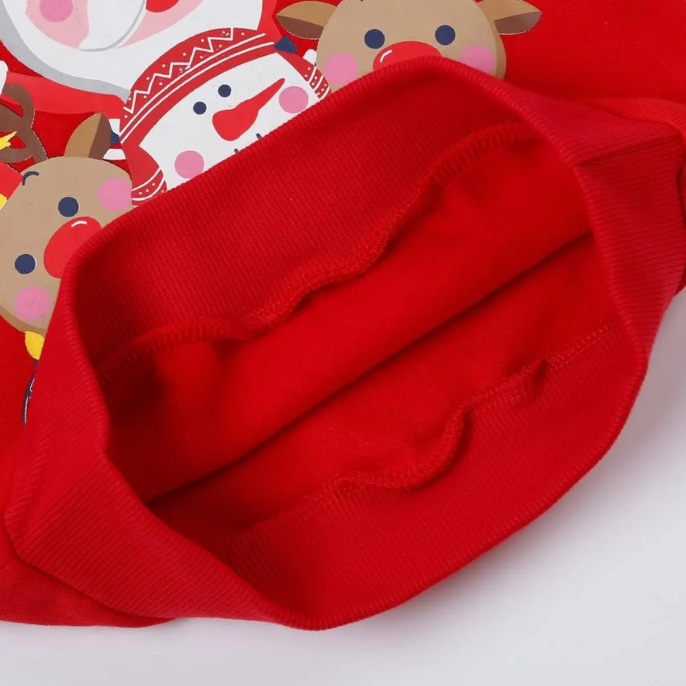 RETSUGO Toddler Boy Christmas Outfit Baby Boy Girl Winter Warm Holiday Fleece Pullover Xmas Crewneck Sweater 1-7 Years