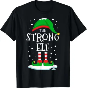 The Strong Elf Christmas Family Matching Xmas Group Funny T-Shirt