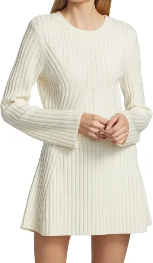 Ugerlov Women's 2024 Trendy Fall Long Sleeve Sweater Dress Round Neck Pullover Sweater Ribbed Knit Mini Dress
