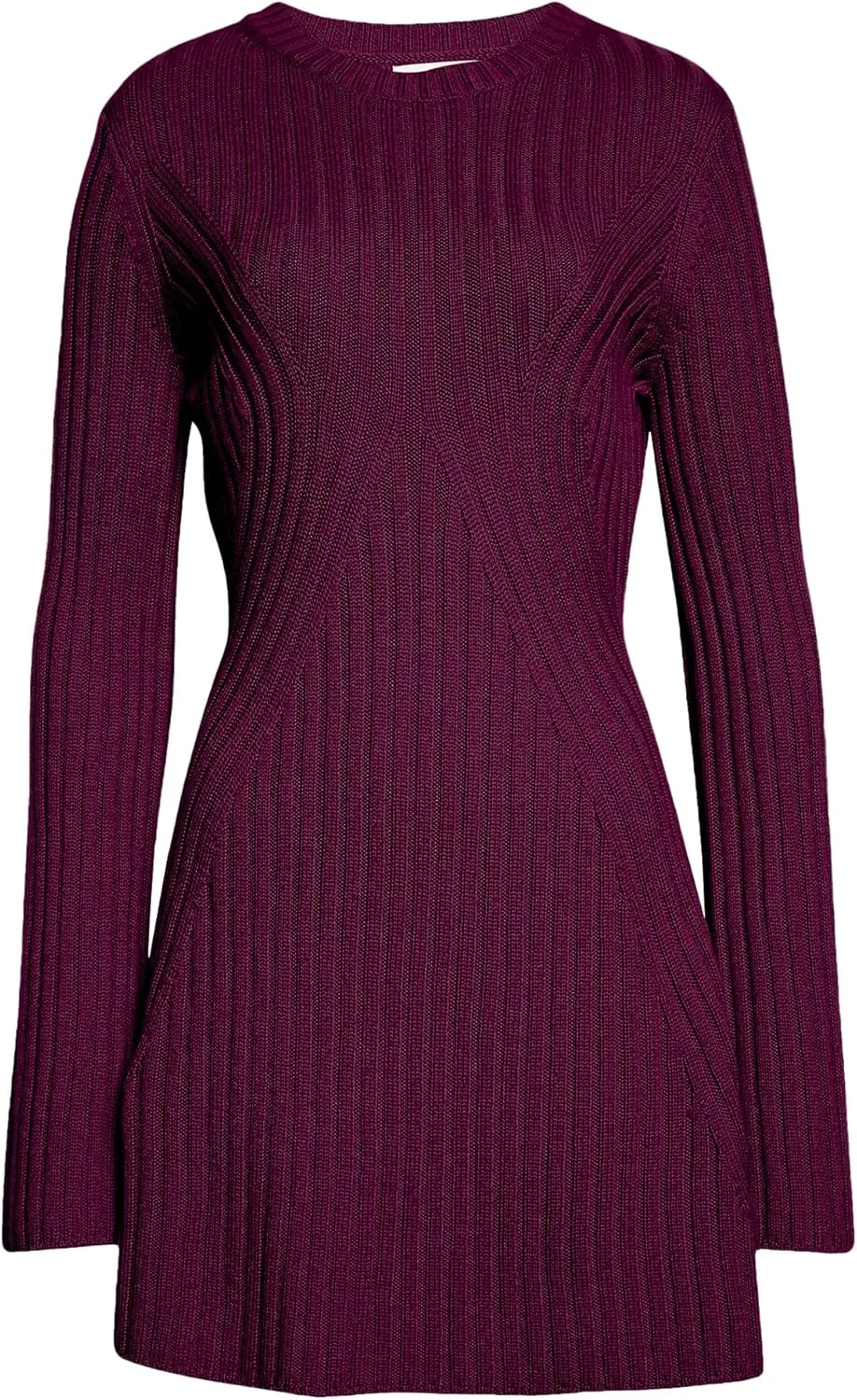 Ugerlov Women's 2024 Trendy Fall Long Sleeve Sweater Dress Round Neck Pullover Sweater Ribbed Knit Mini Dress
