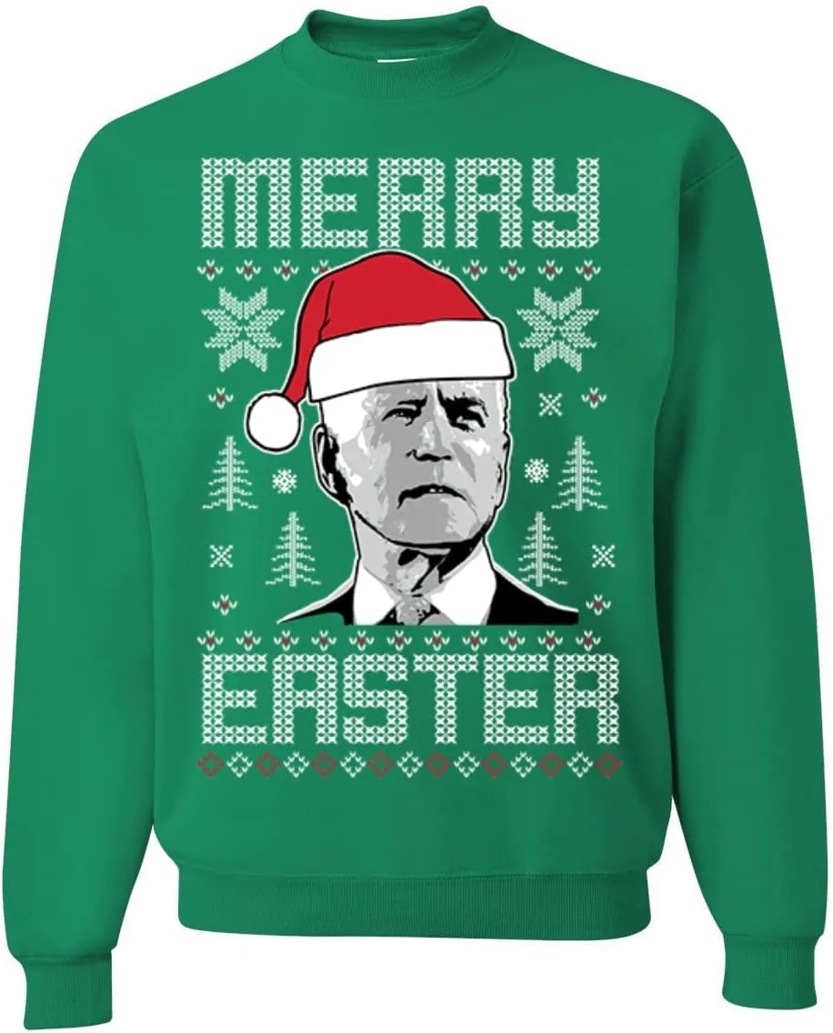 Wild Bobby Merry Easter Funny Joe Biden Holiday Ugly Christmas Sweater Unisex Crewneck Sweatshirt