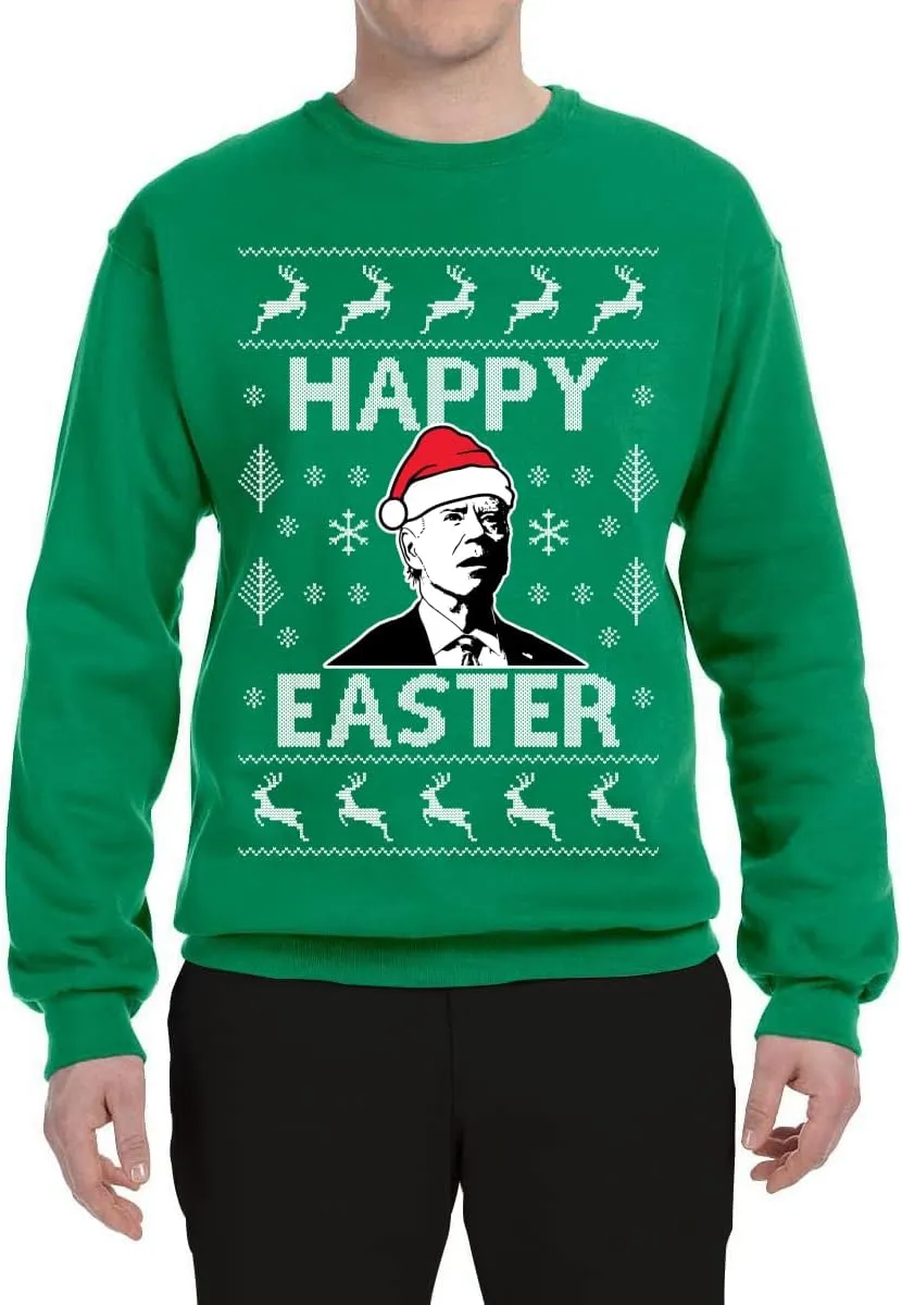 Wild Bobby Merry Easter Funny Joe Biden Holiday Ugly Christmas Sweater Unisex Crewneck Sweatshirt
