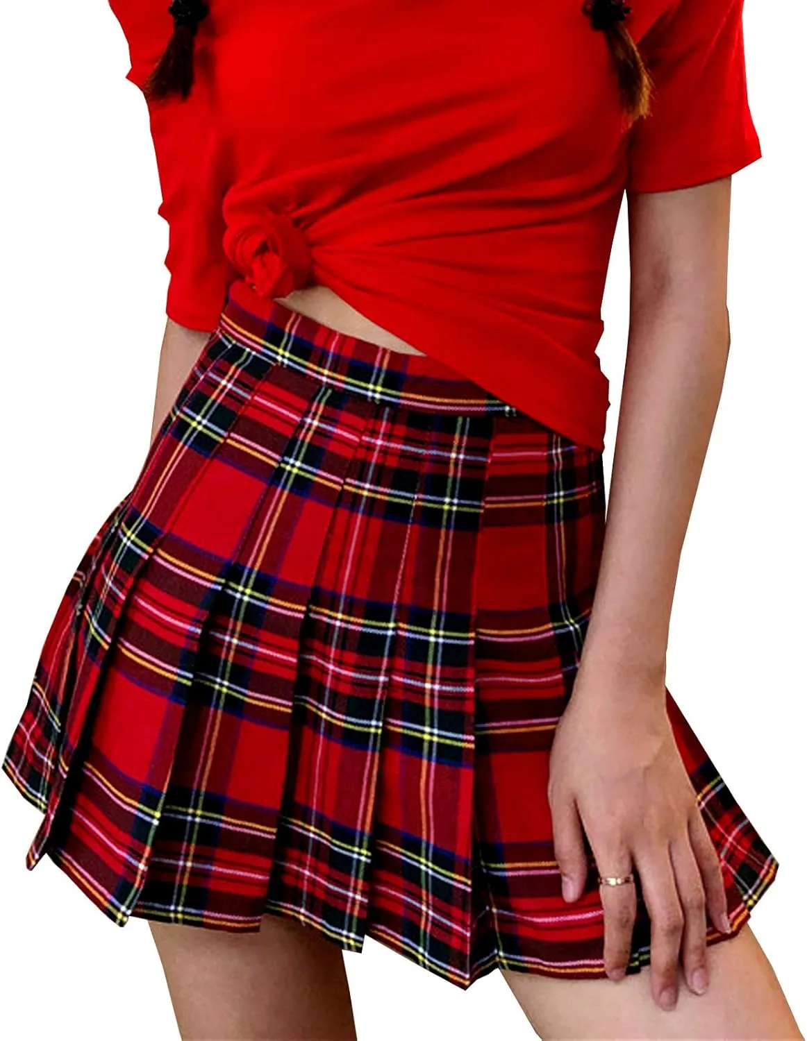 Women's High Waist A-Line Pleated Mini Skirt Short Tennis Skirt